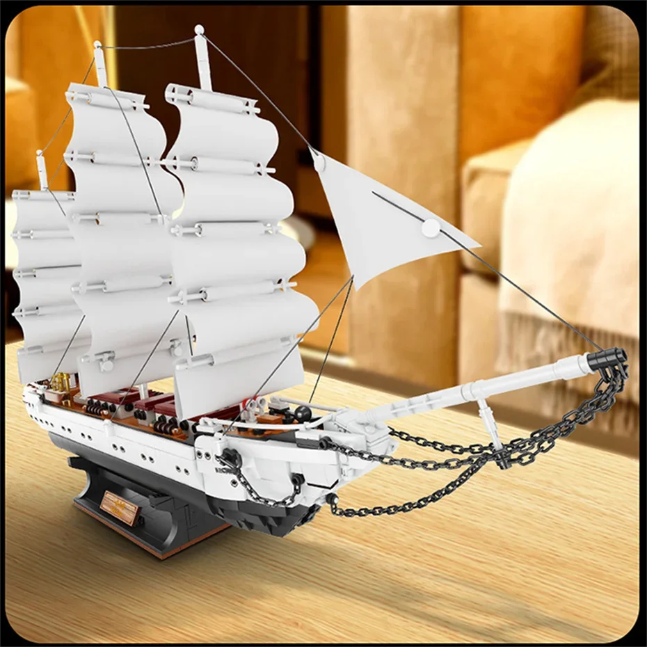 

Sailboat Building Toys For Kids 1672pcs 66cm White Swan Sailing Ship Building Blocks MOC Bricks Educational Toys Home Decoration