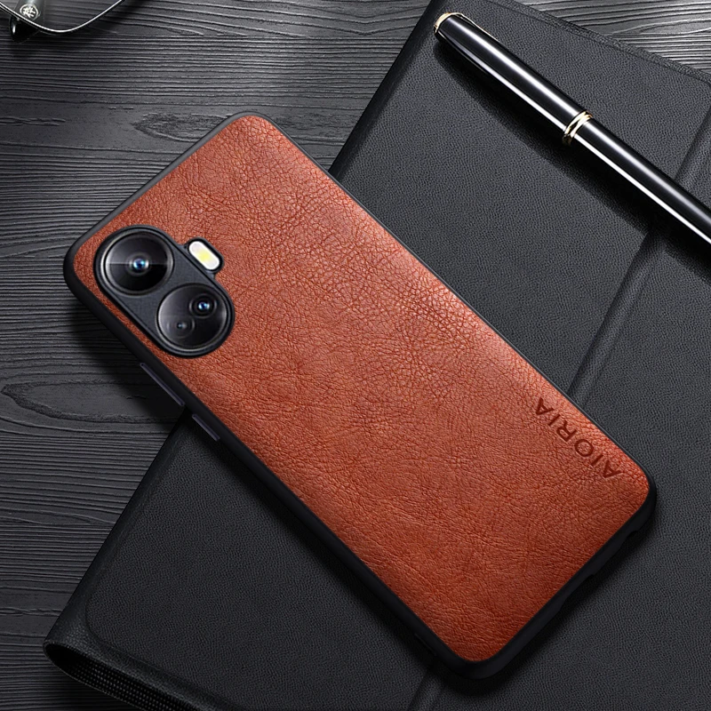 Case For Realme 10 Pro Plus Simple Design Luxury Leather Business Cover For Realme 10 Pro Case