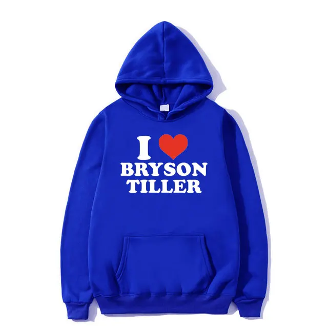 I Love Bryson Tiller Graphic Hoodie Men Women Hip Hop Rap Oversized Tracksuit Male Fleece Cotton Hoody Men\'s Fashion Streetwear