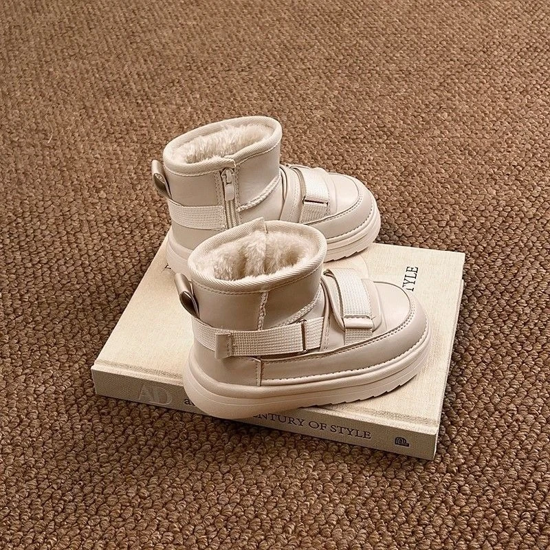 Sepatu Bot Salju Musim Dingin Anak-Anak Berlapis Bulu 2026 Fashion Termal Anti Selip Sepatu Bot Anak-Anak ​