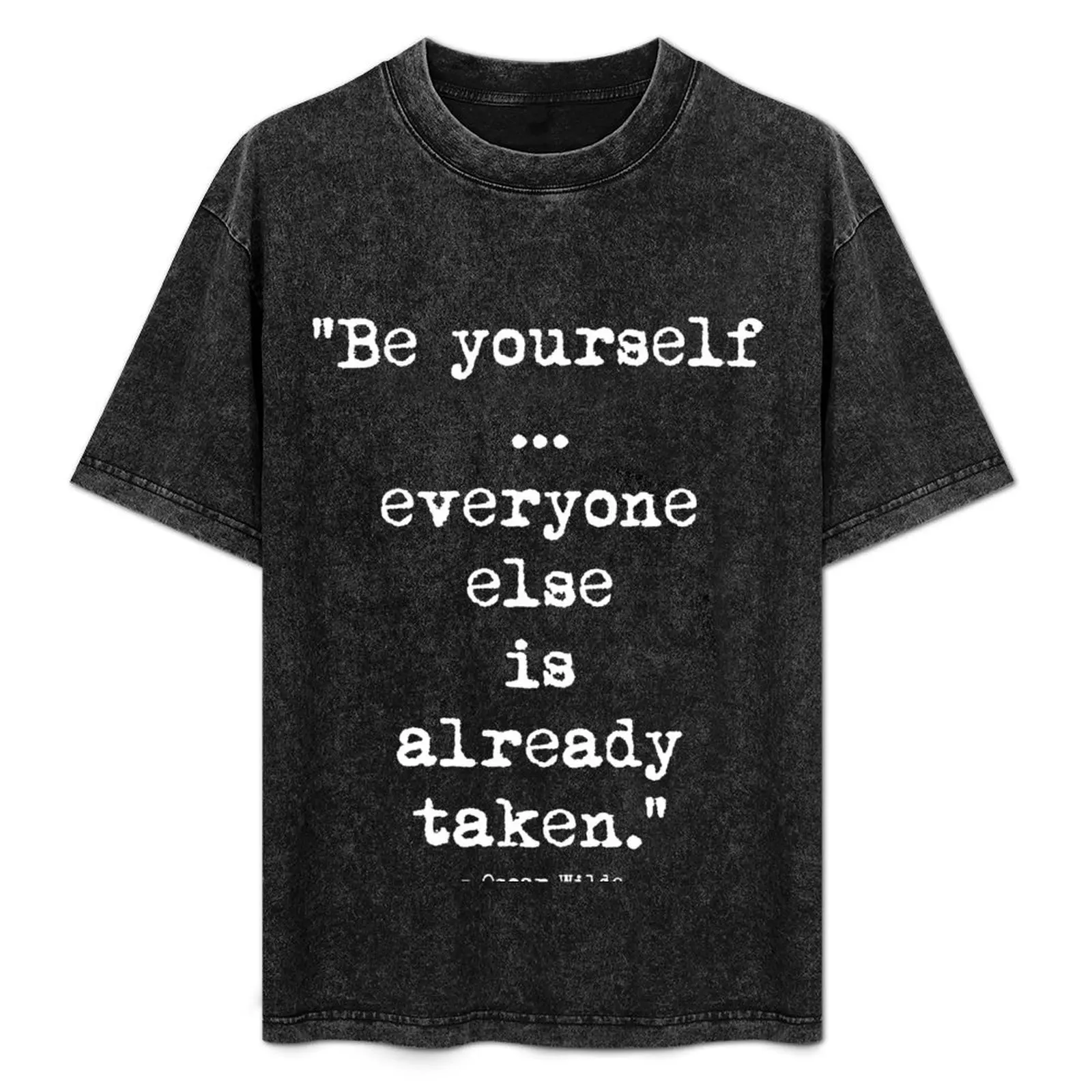 

Oscar Wilde Be Yourself White T-Shirt blue archive baggy shirts summer tops plain black t shirts men