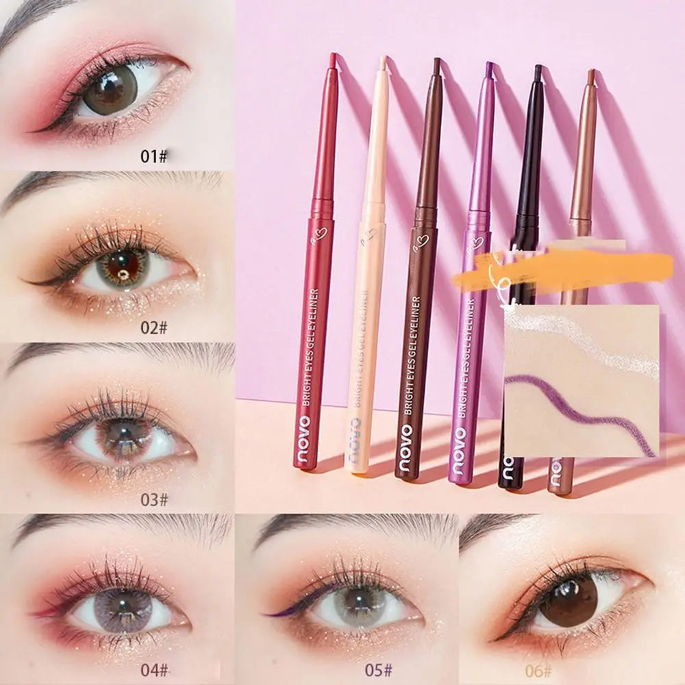 ดินสออายไลเนอร์กันน้ํา Non-Smudge Glitter แชมเปญเจลอายไลเนอร์ปากกา Matte Long Lasting Lying Silkworm ดินสอ