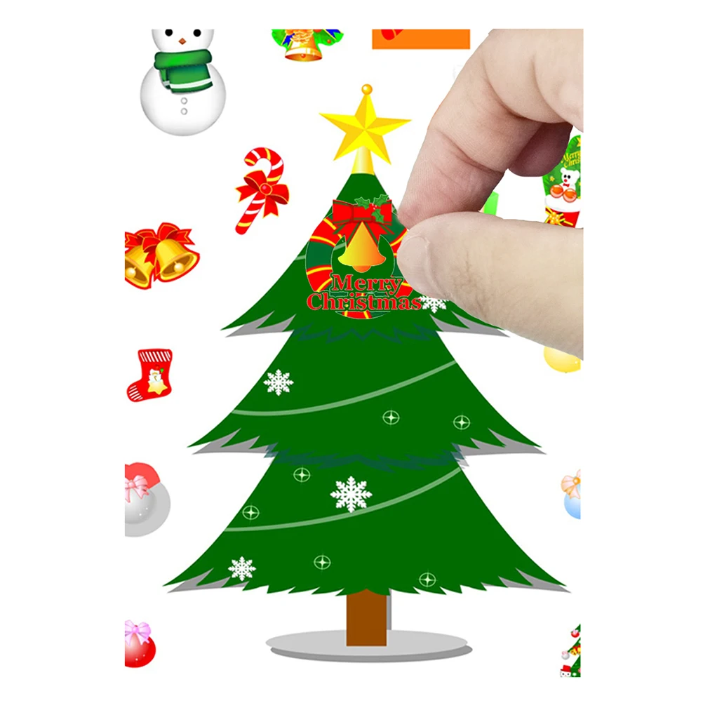 

24Pcs Christmas Sticker Cute Easy Peel and Stick for Scrapbook DIY Craft Journal Decor