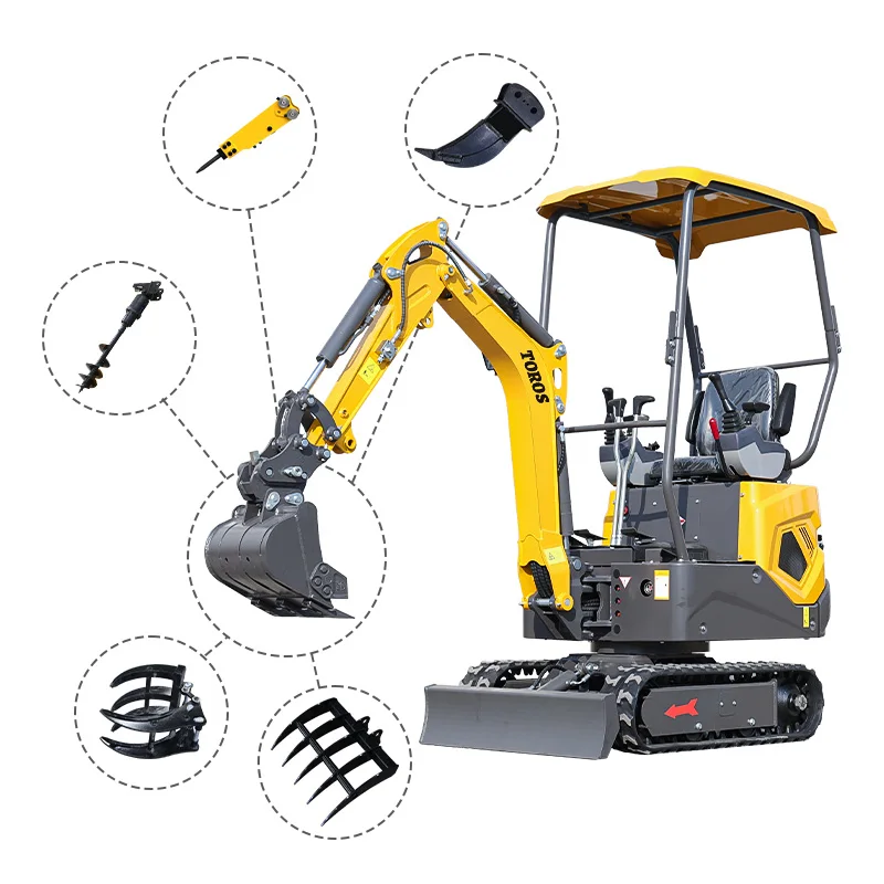 

Hot Customized mini excavator 1 ton Multifunction mini digger Hydraulic crawler excavator Private orchard excavator