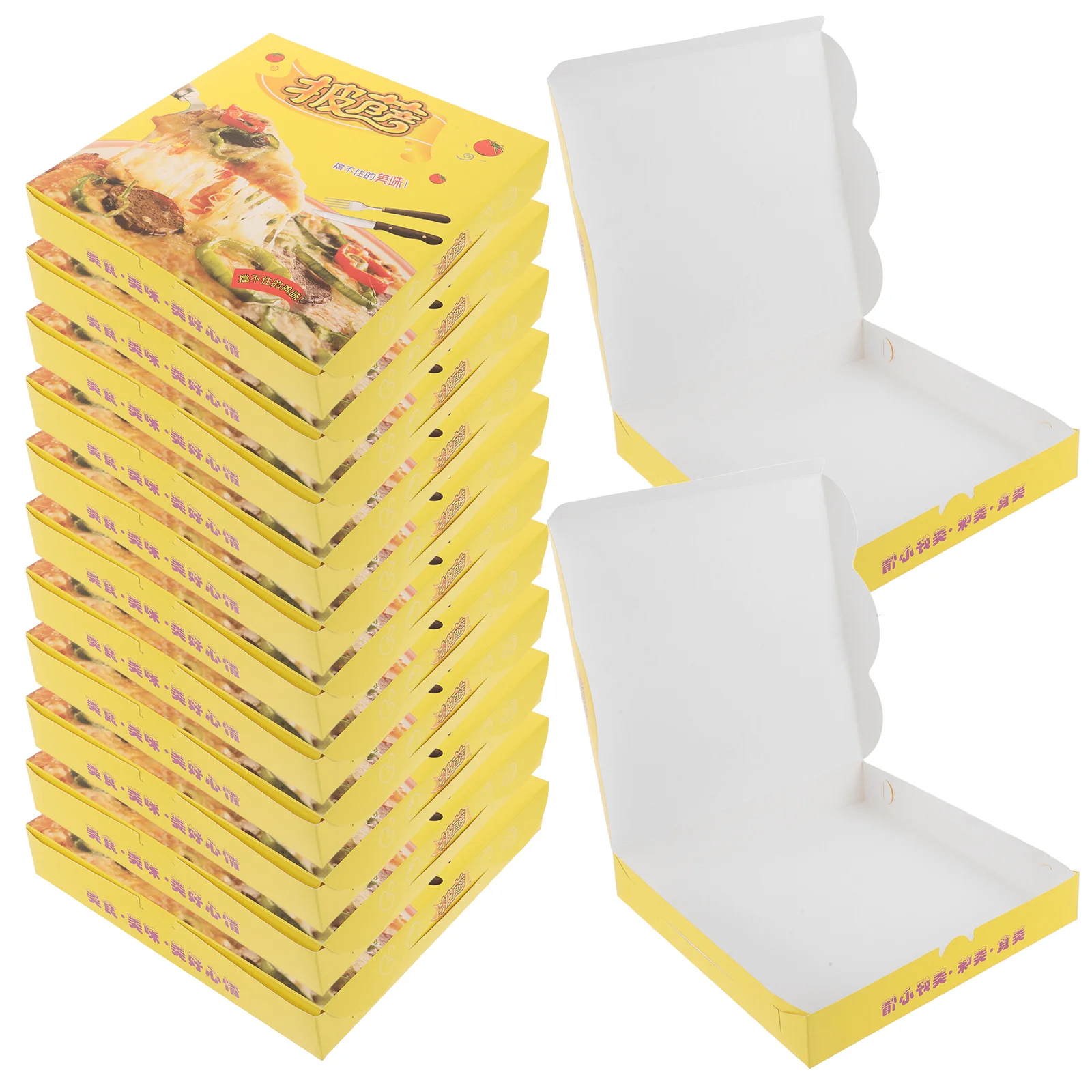 

40pcs Square Pizza Storage Container Blank Pizza Boxes Takeaway Cardboard Boxes Pizza Party Plates for Pizzerias Catering Servic