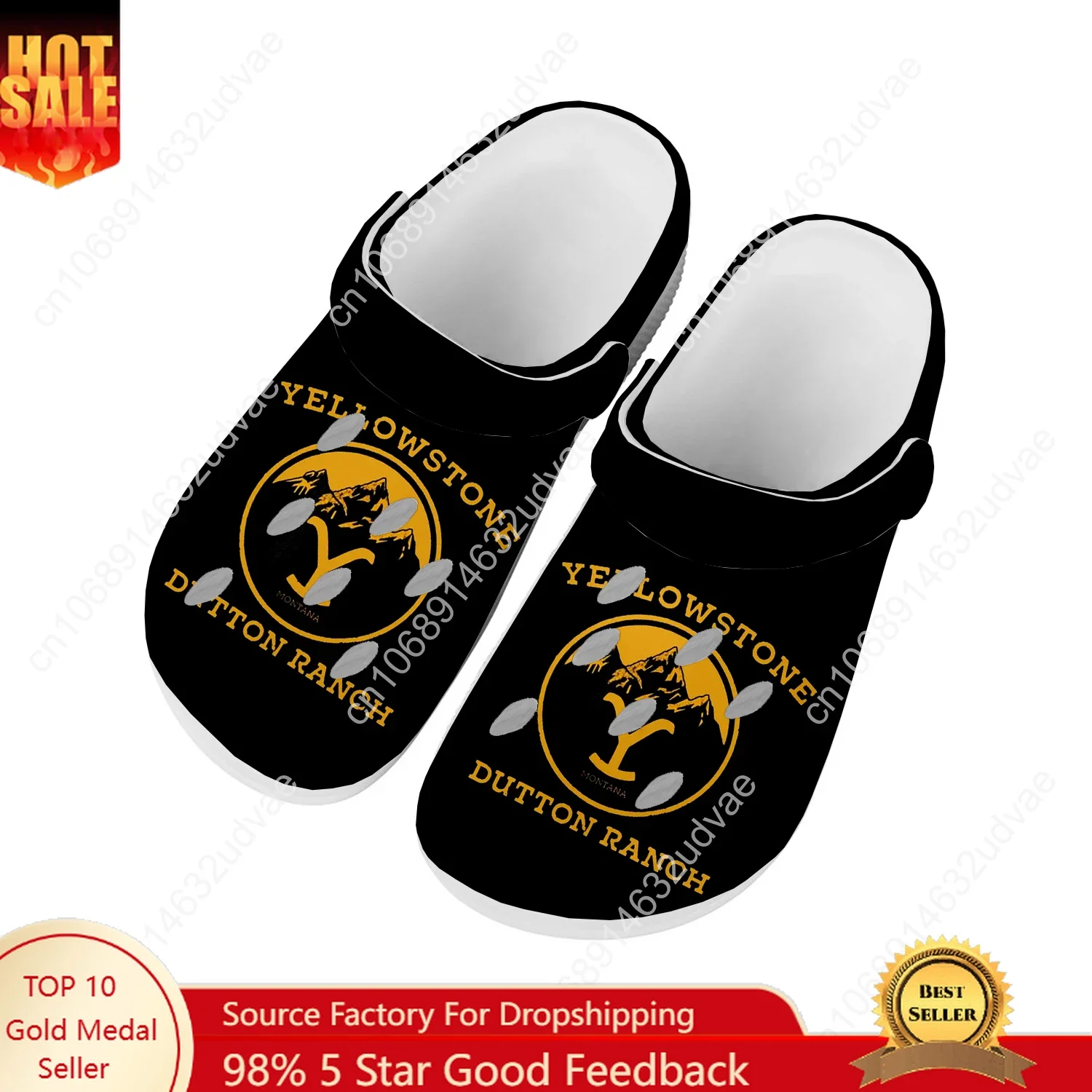 

Yellowstone Water Shoes Mens Womens Comfortable Fashion Home Garden Clogs Customizd Sandals Beach Breathable Hole Slippers