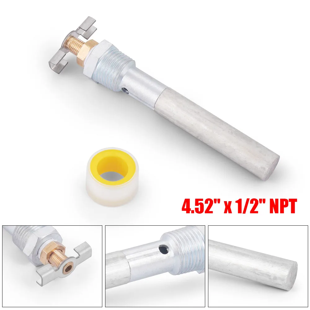 

3/4 ''NPT/234 мм, 1/2''NPT/1115 мм Длина Водонагреватель для автофургонов Анодный стержень Надежная защита для подгревателей горячей воды для пригородных Анодный стержень