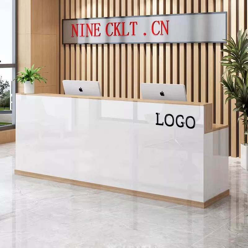 

Wood Luxury Reception Desks Brown Design Storage Classic Best Reception Desks Modern Drawer Empfangs Theke Office Furniture