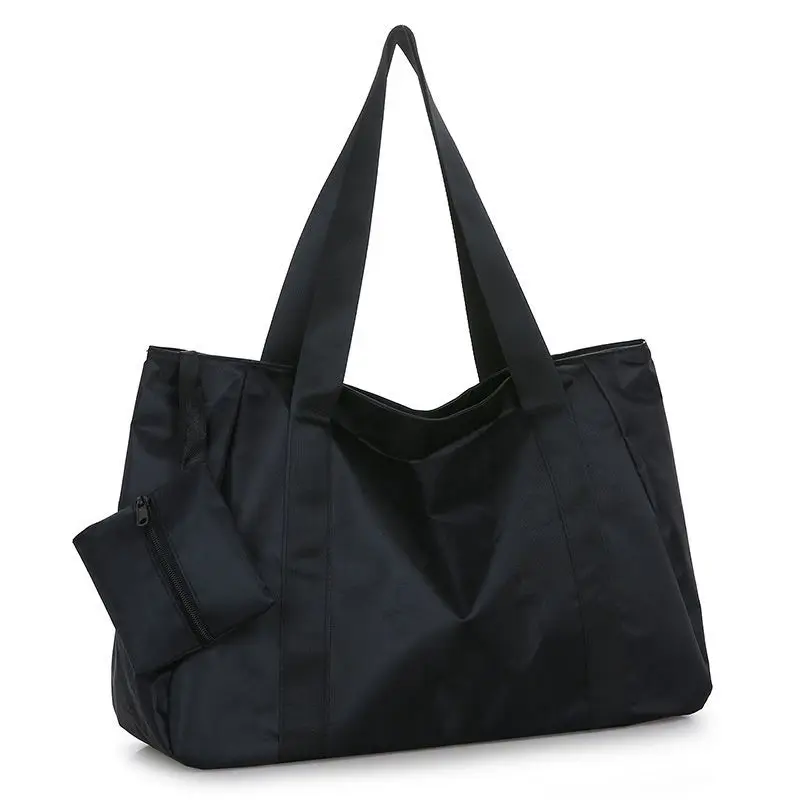 

Black Large Capacity Solid Color Nylon Tote Bag Women Commuting Shoulder Bag Female Leisure Simple Versatile Go Out Bag Handbag