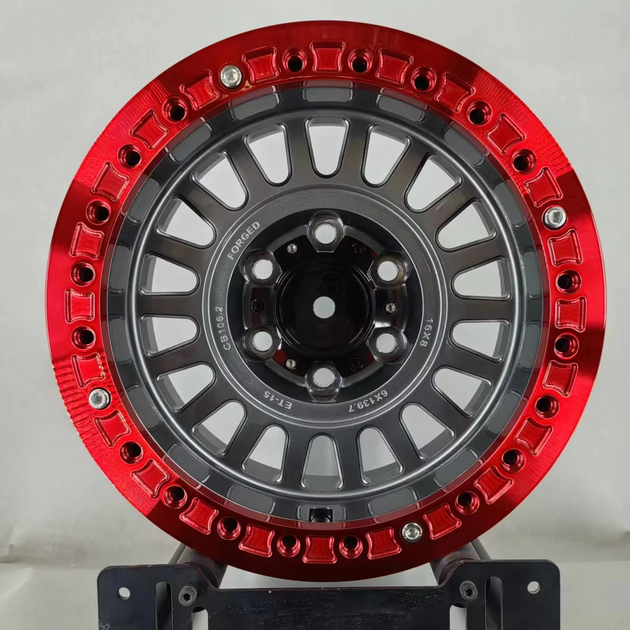 

High end private customization 16-24 Inch Transparent Red Forged Wheels, ET Negative Offset Custom Rims for Offroad Passenger Ca