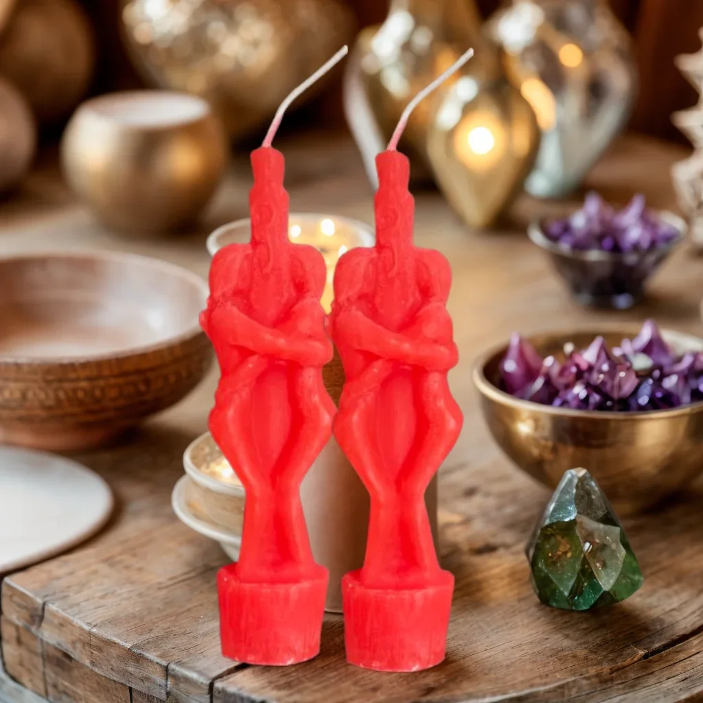 1PCS Spell Candle Esoteric Spiritual Candles Couple Lover Ritual Candles Red Color Male Female for Religious