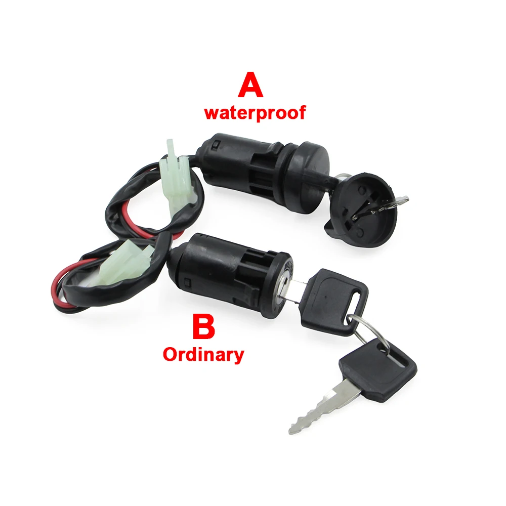 Moped Ignition Key Switch 2 Wire for ATV Dirt Bike Accessory Electric Motorcycle Go-Kart On/Off Tool Durable