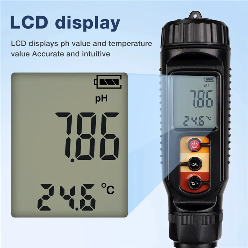 A66F-Food Grade PH Meter Soil Dough PH/Temperature Detector For Meat Cheese Bread Analyzer Meter