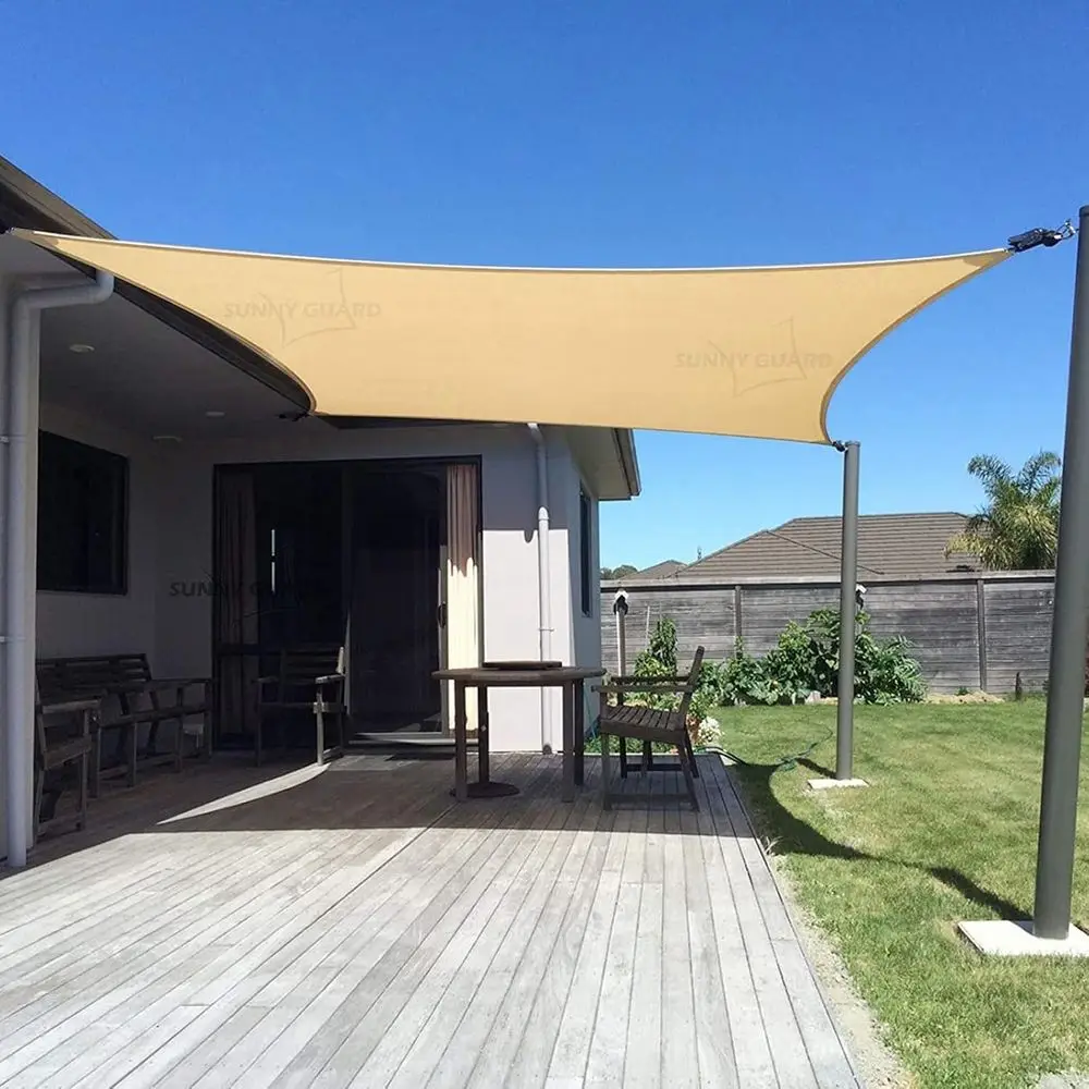 

10' x 13' UV-Blocking Sand-Colored Sail Shade for Outdoor Patios and Gardens (Custom Sizes Available)