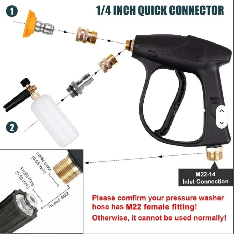 Car Washer High Pressure Wash Gun Foam Jet Bottle Adjustable Snow Foam Lance with Nozzle for Home Vehicle Washing view 3