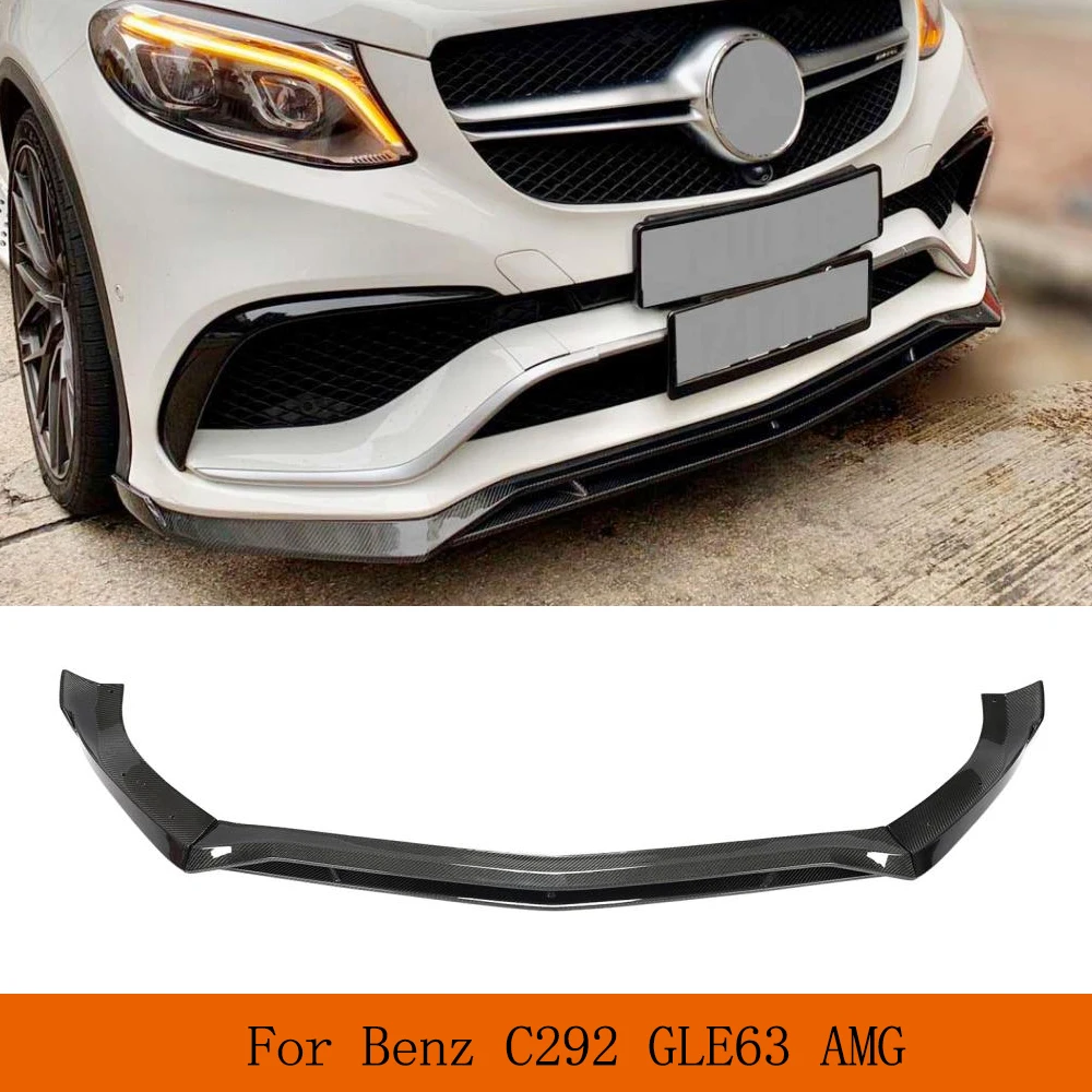 Carbon Fiber /FRP  Front Bumper Lip Spoiler For Mercedes-Benz GLE Class C292 GLE63 AMG 2015 - 2018 Front Bumper Splitters 4CS