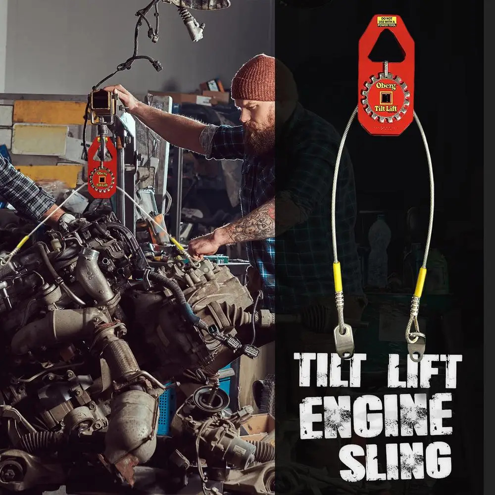 Tilt Lift Engine Hoist Sling 1 Ton Capacity Single-Hand Operation 45° Tilt Transmission Removal Easy 6000 lbs Safety Test
