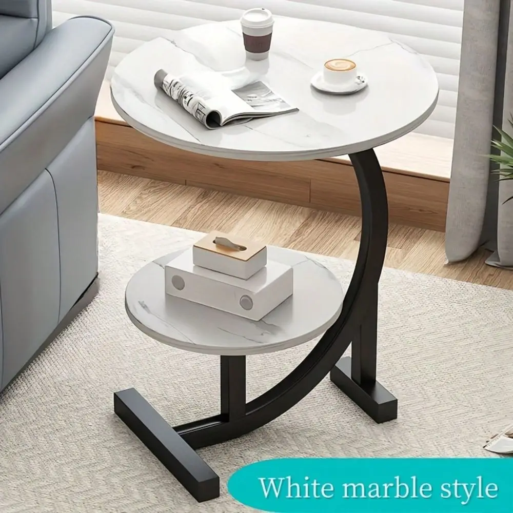 

Wooden Coffee Table With Metal Base Elegant Round Table For Living Room, Bedroom, Or Balcony SpaceSaving Design, Lightweight Du