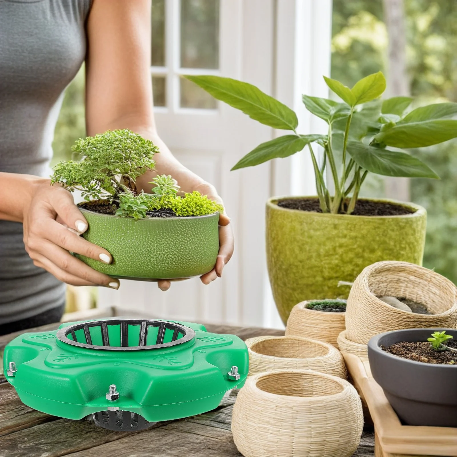 6-delige vlotterende eiland plantenbak set, ruimtebesparende aquatische mand voor meren, parken, waterpartijen, decoratie en tuinieren