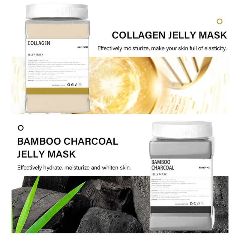 Hydrogel Mask 650g Beauty Salon DIY SPA Soft Powder Collagen Hyaluronic Acid Rose Gold Rubber Mask Skin Care Cosmetic