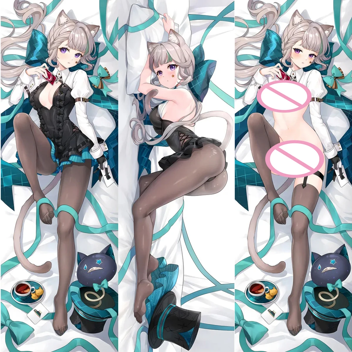 

Dakimakura anime Genshin Impact Lynette Black Stockings Double-sided Print Life-size body pillows cover Adult pillowcase