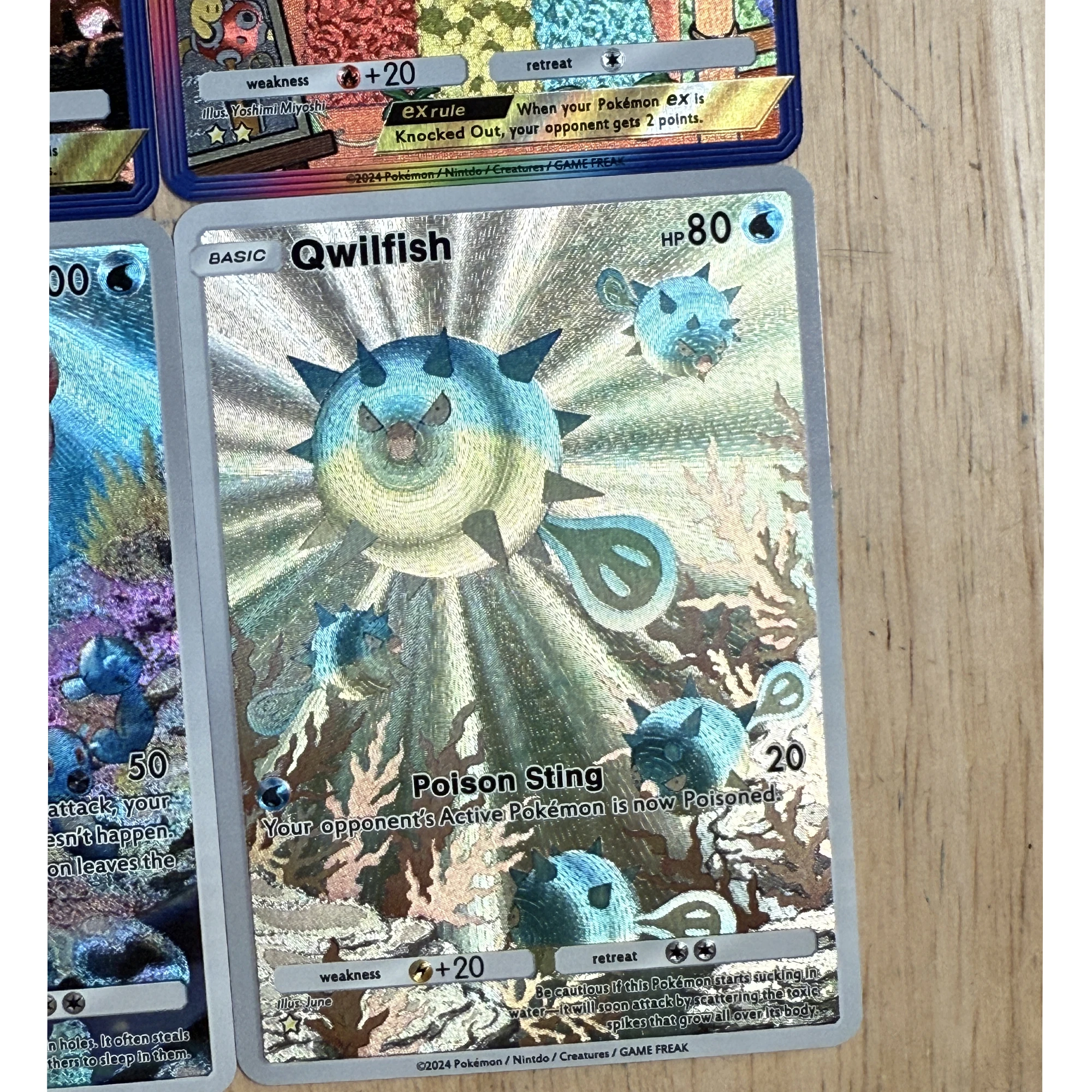 9 قطعة/المجموعة Ptcg Qwilfsh Crobat Cyndaquil Chikorita POCKET الإنجليزية الملمس بطاقة فلاش لعبة كلاسيكية أنيمي جمع بطاقة لعبة