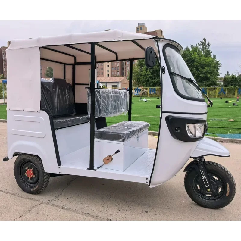 Africa Popular 3 Wheels Vehicle 4 Passengers 4500w 150km Range Door Lock Tricycle with Roof