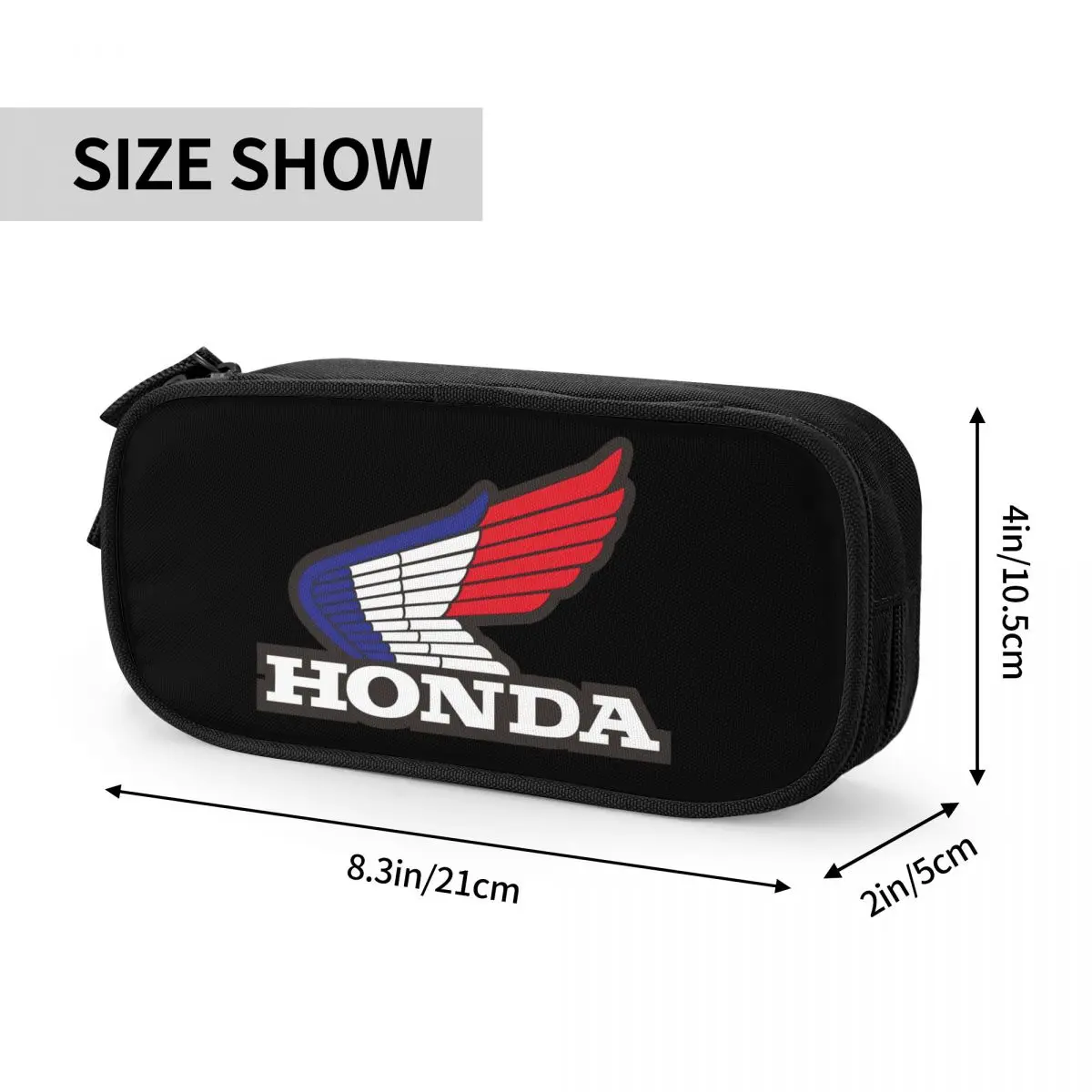 Creative Wings Motorcycle Hondaed Pencil Case Racing Pencilcases Pen Box for Student Large Storage Bag School Gift Stationery