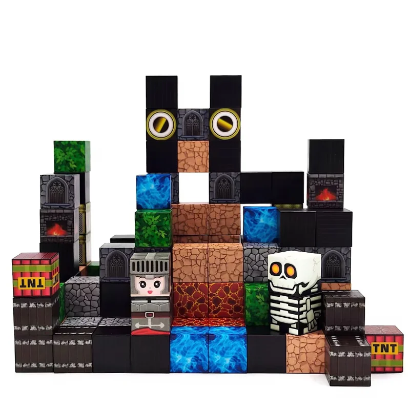 Set di blocchi magnetici, blocchi di costruzione versatili, giocattoli assemblati, combinazioni di edifici stereo, possono essere utilizzati come ornamenti e regali