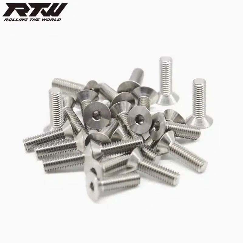M2.5 M2 Titanium Alloy screw flat head Hex Screws TC4 M2.5x6x8x10x12x14 1pcs M2x5x6x8x10x12