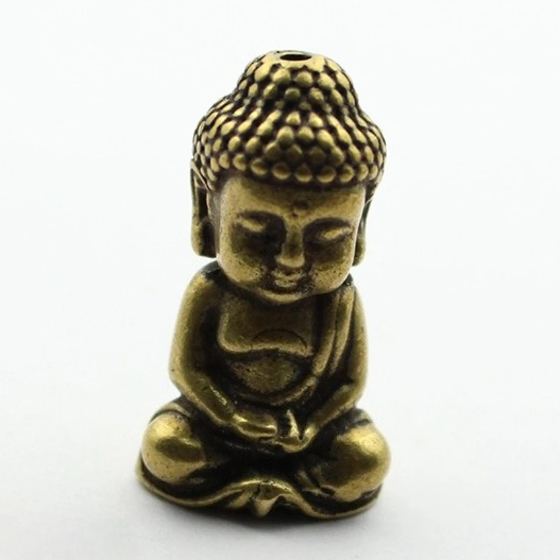 Solid small Buddha statue brass cute creative ornaments small ornaments travel desktop pendant car