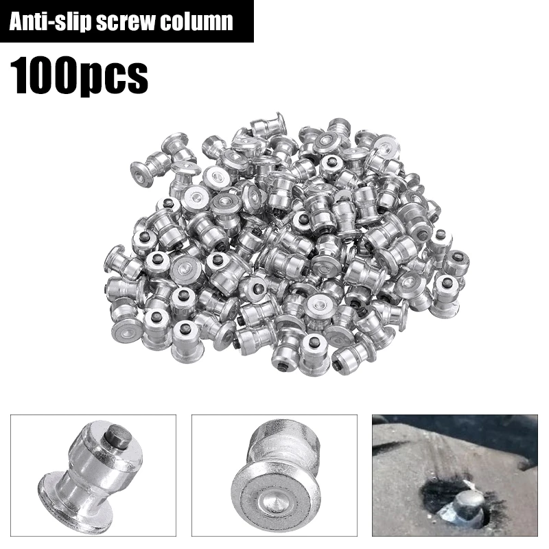 100/200Pcs New Winter Car Wheel Tire Stud Screws Snow Spikes Anti-Slip Stud Tire Cleats For Trucks Motorcycle Vehicles 8x10mm