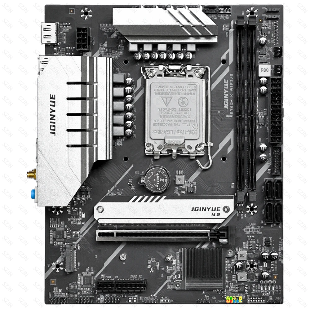 JGINYUE B760M Motherboard Set with I5 12490F DDR4 32GB 3200MHz Onboard AX201 WIFI Support M.2 NVME Gaming Motherboard Combo