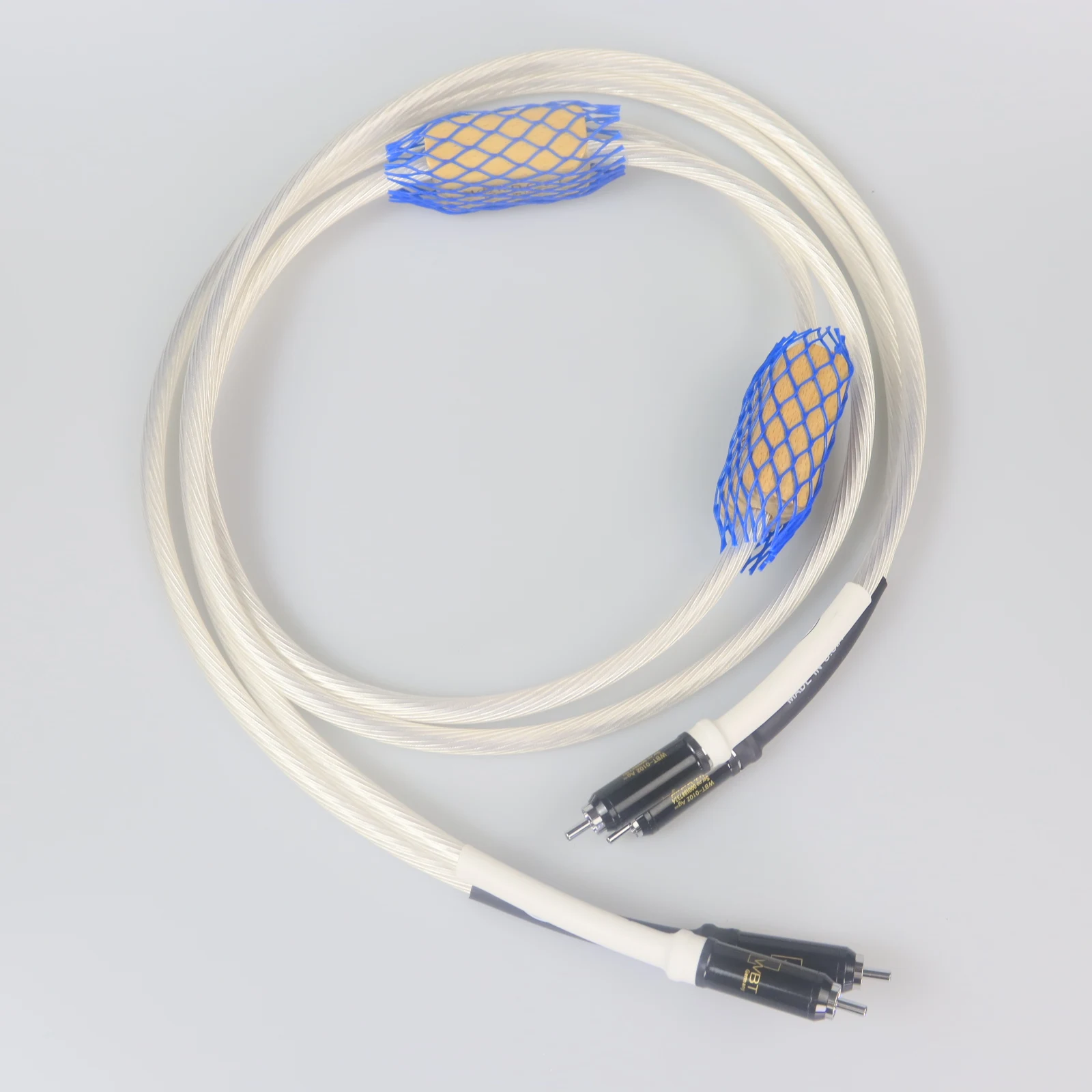 1pair OD 2nd generation flagship 2 RCA to 2RCA Silver Audiophile Cable for CD Amplifier with WBT Rhodium-plated connectors