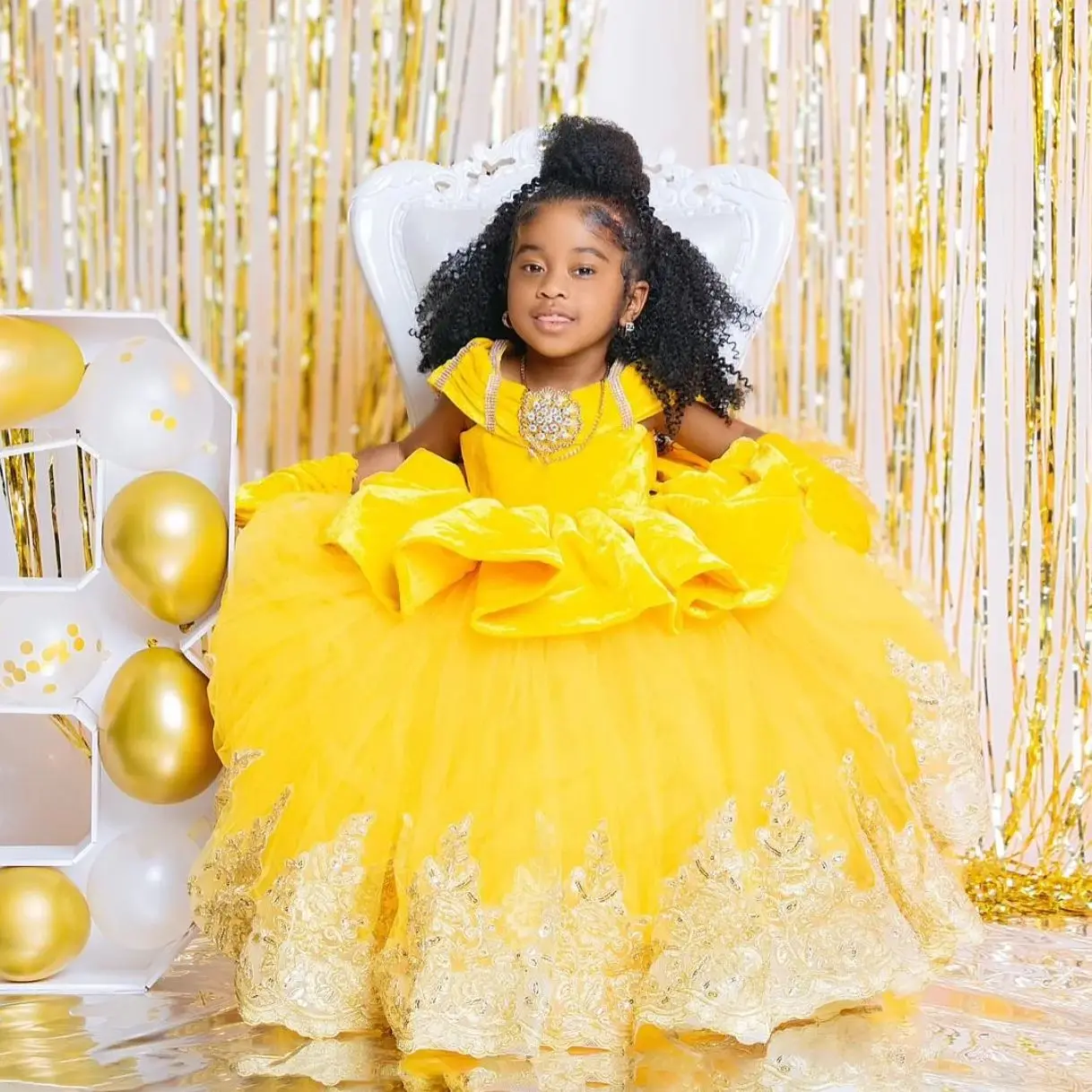 1st birthday dress for baby girl princess Liana - Baby Girl Birthday Party Dress main image 1