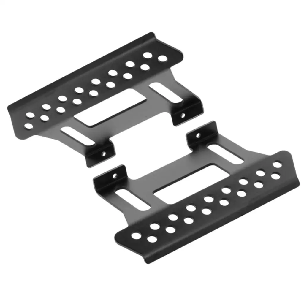 Plaques de pédale latérales en métal durable pour Axial, SCX10, D90, 1/10 RC inoler, accessoires de coque de carrosserie, noir, 2 pièces