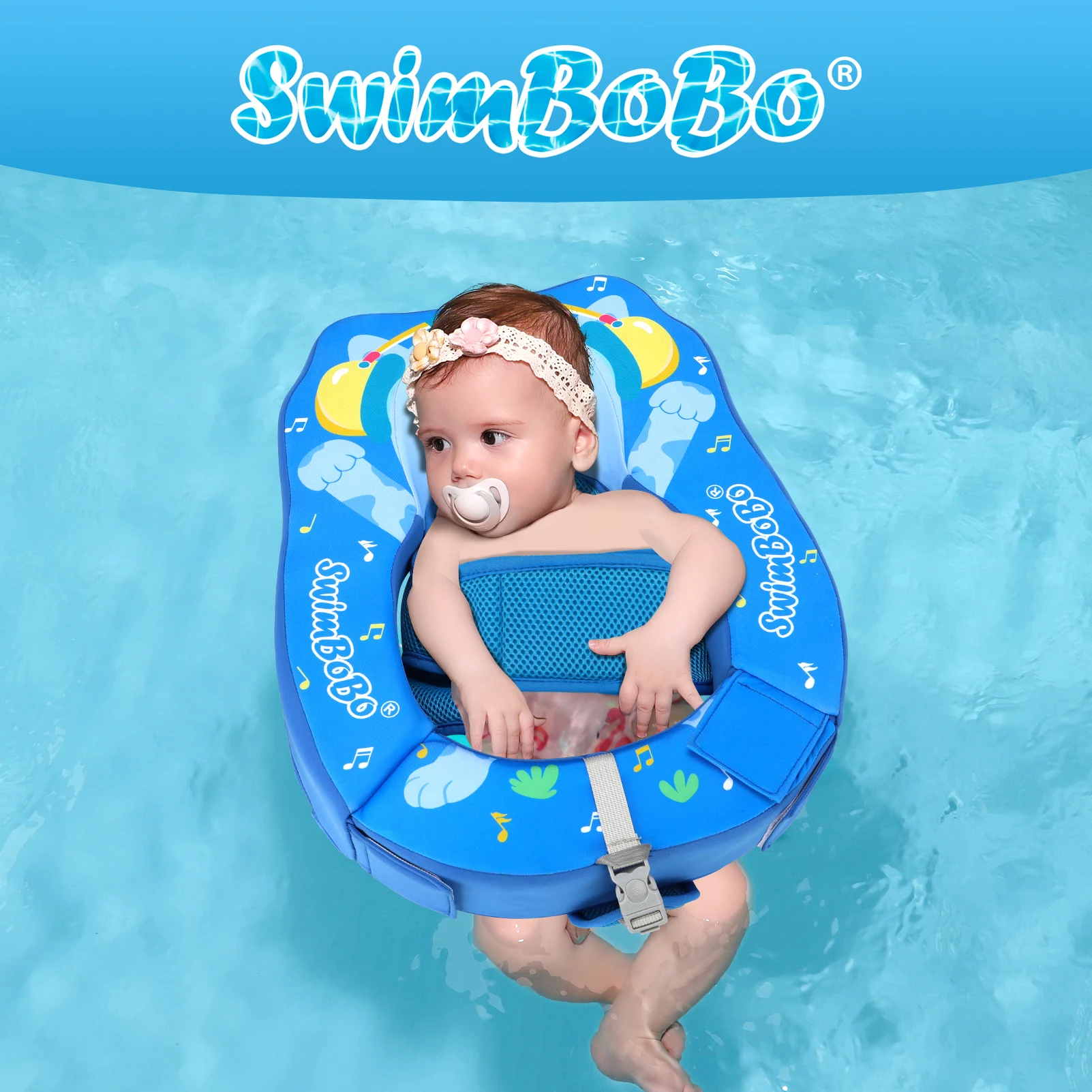 SwimBoBo Baby Solid Float Ring Non-Inflatable Infant Swimming Pool Float with Breathable Mesh Seat