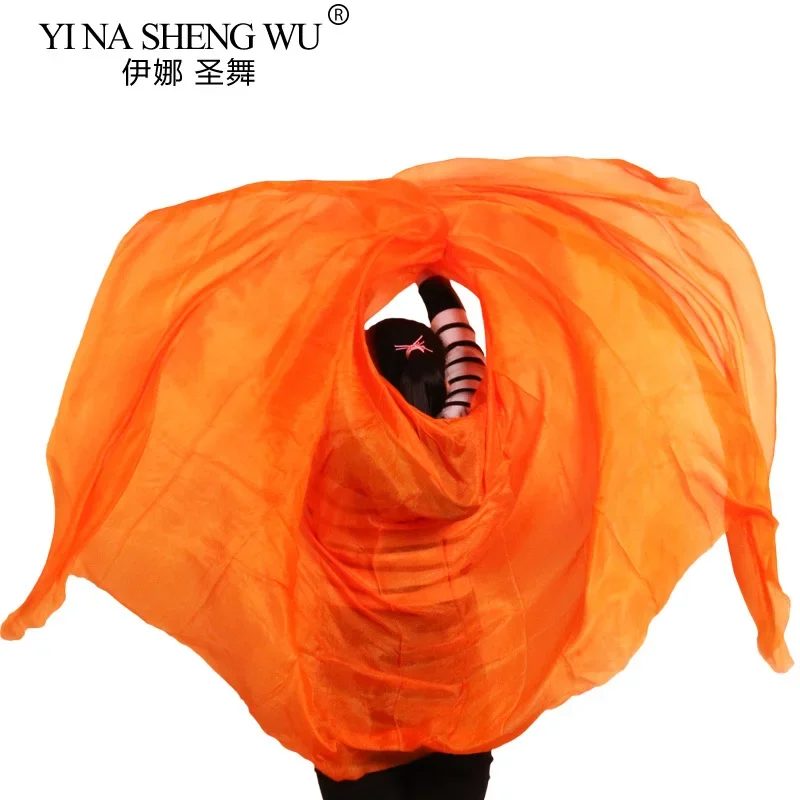 Véu de seda para dança do ventre, desempenho de arremesso à mão de lenços de dança 100% seda real, adereço de performance de dançarina, personalização tingida à mão