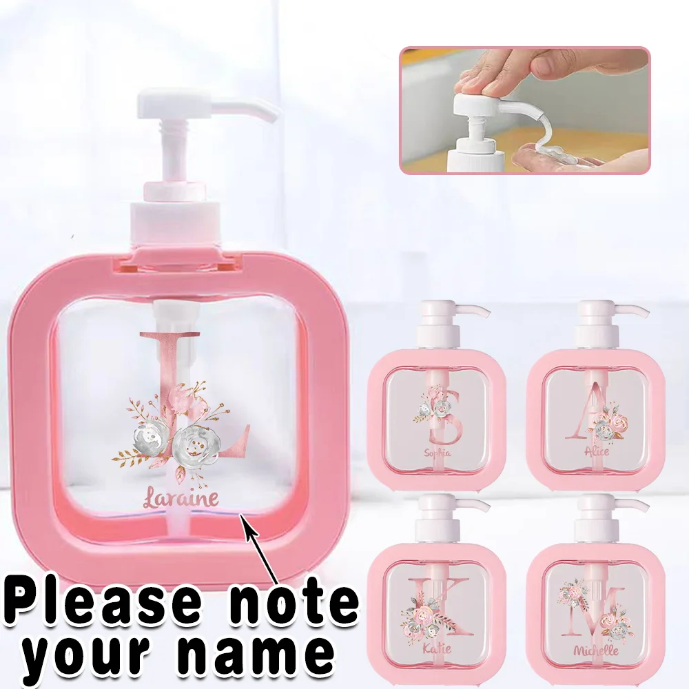 

Personalized Name 500ml Lotion Bottle Pressurized Soap Dispenser Refillable Detachable Hand Sanitizer Shampoo Container Custom