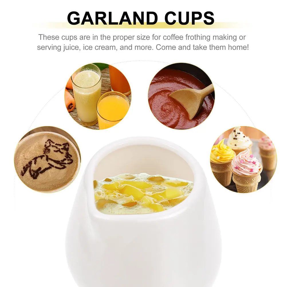 6Pcs Household Ceramic Cream Pitchers Milk Dispensers Multi-Function Sauce Syrup Holders for Home Cafe Milk Pitcher