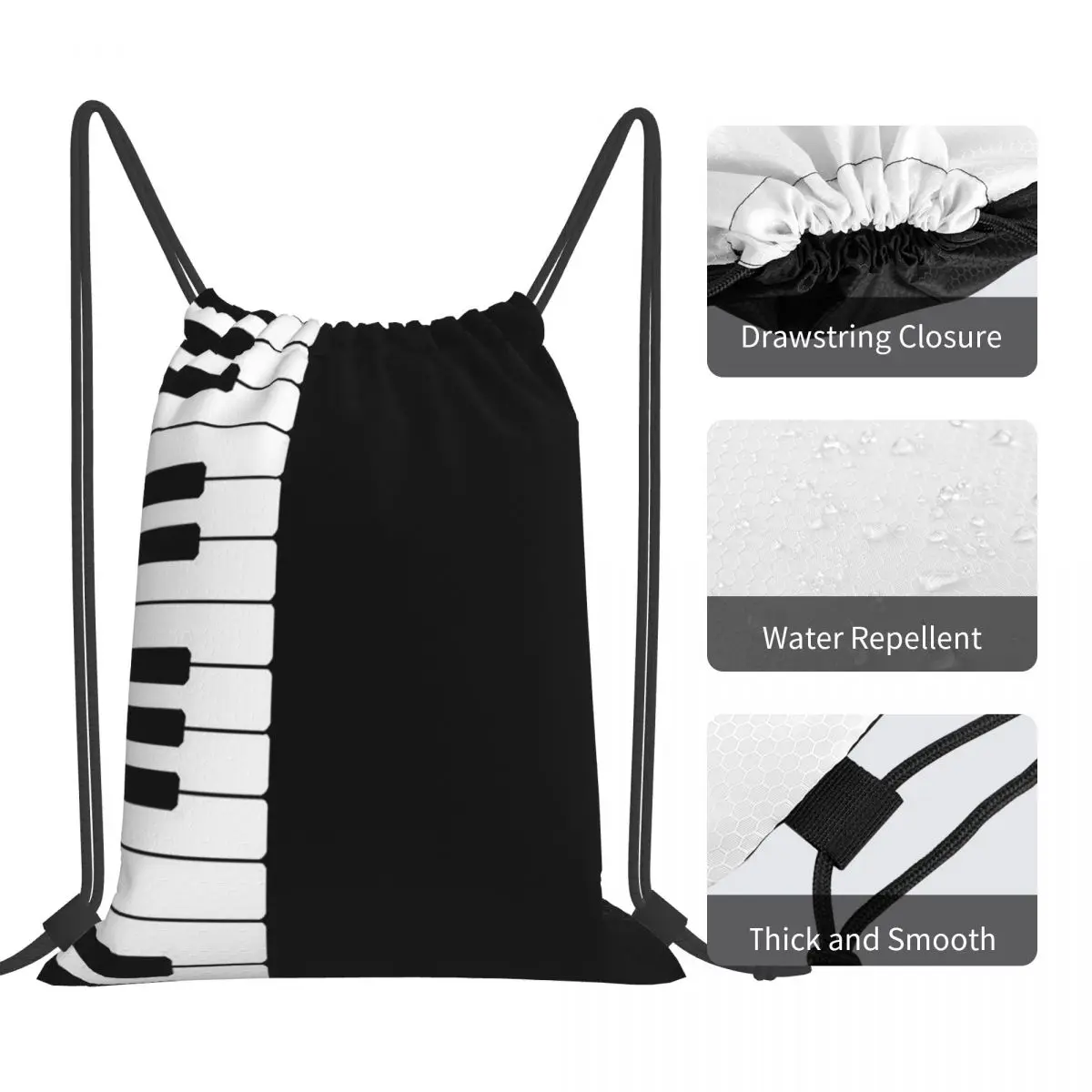 Piano Backpacks Fashion Portable Drawstring Bags Storage Bag Book Bags For Travel School