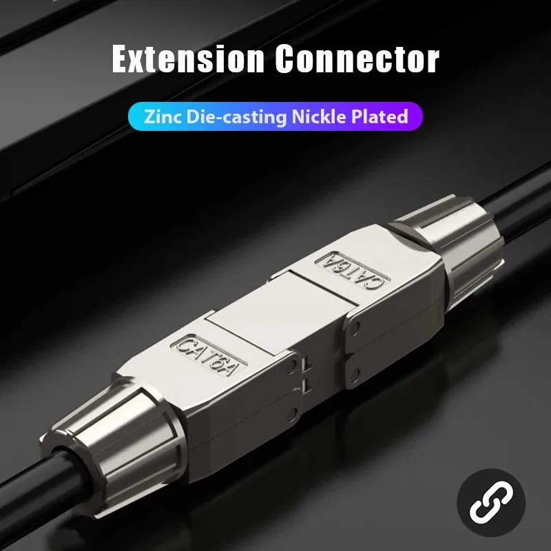 WoeoW Cable Extender Junction Adapter Caixa de conectores RJ45 Conector de extensão de cabo Lan Full Shielded Toolless Cat6A