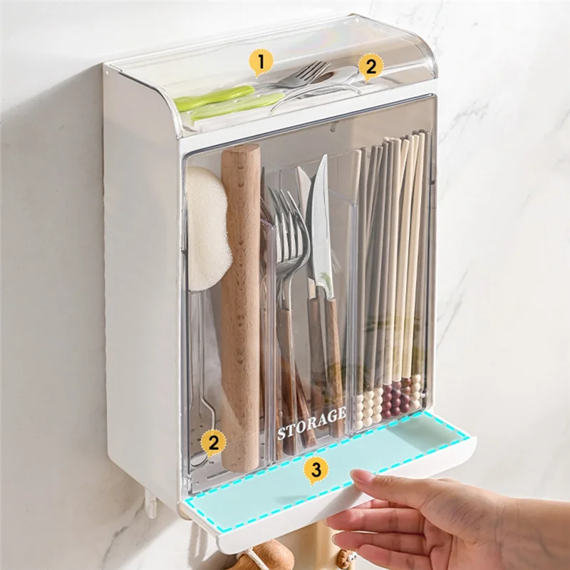 

2025 Trendmultifunctional Kitchen Tableware Holder - Large Capacity Draining Tableware Storage Container, Plastic Organizer
