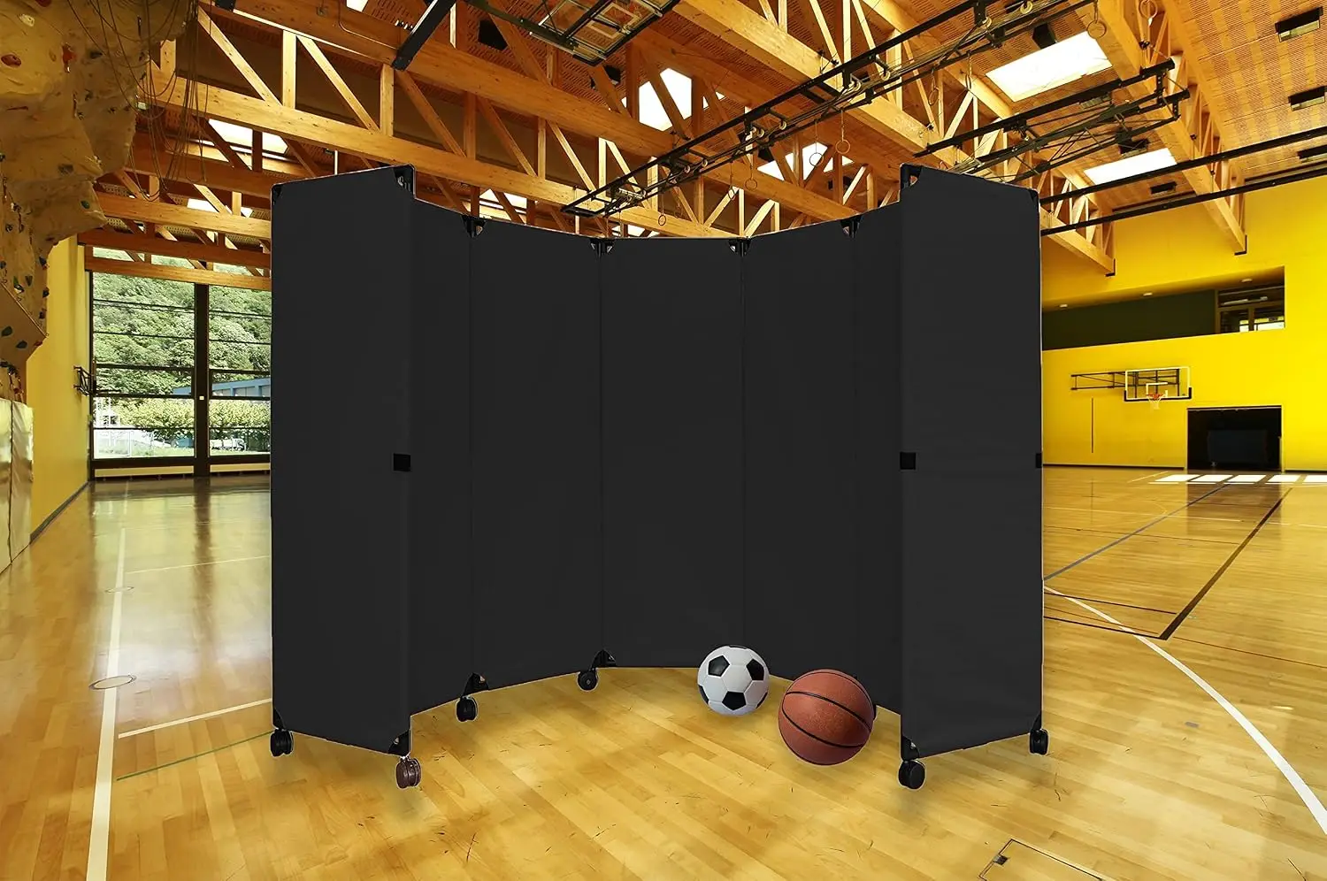 Versare MP10 Portable Folding Wall Partition | Economical 5 Panel Design | Portable Room Divider On Wheels | Adjustable, Freesta