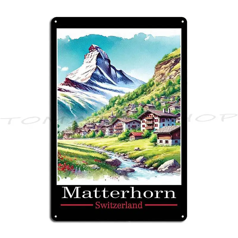 Zermatt Mont Cervin Ski Metal Signs Living Room Garage Rusty Cave Personalized  Tin Sign Poster