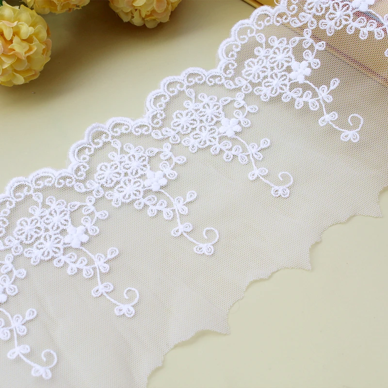 Mesh Cotton Lace Trim Embroidery, Clothing Decoration, Handmade DIY Garment, Needlework, Sewing Accessories, 19Yards, 11cm, 529