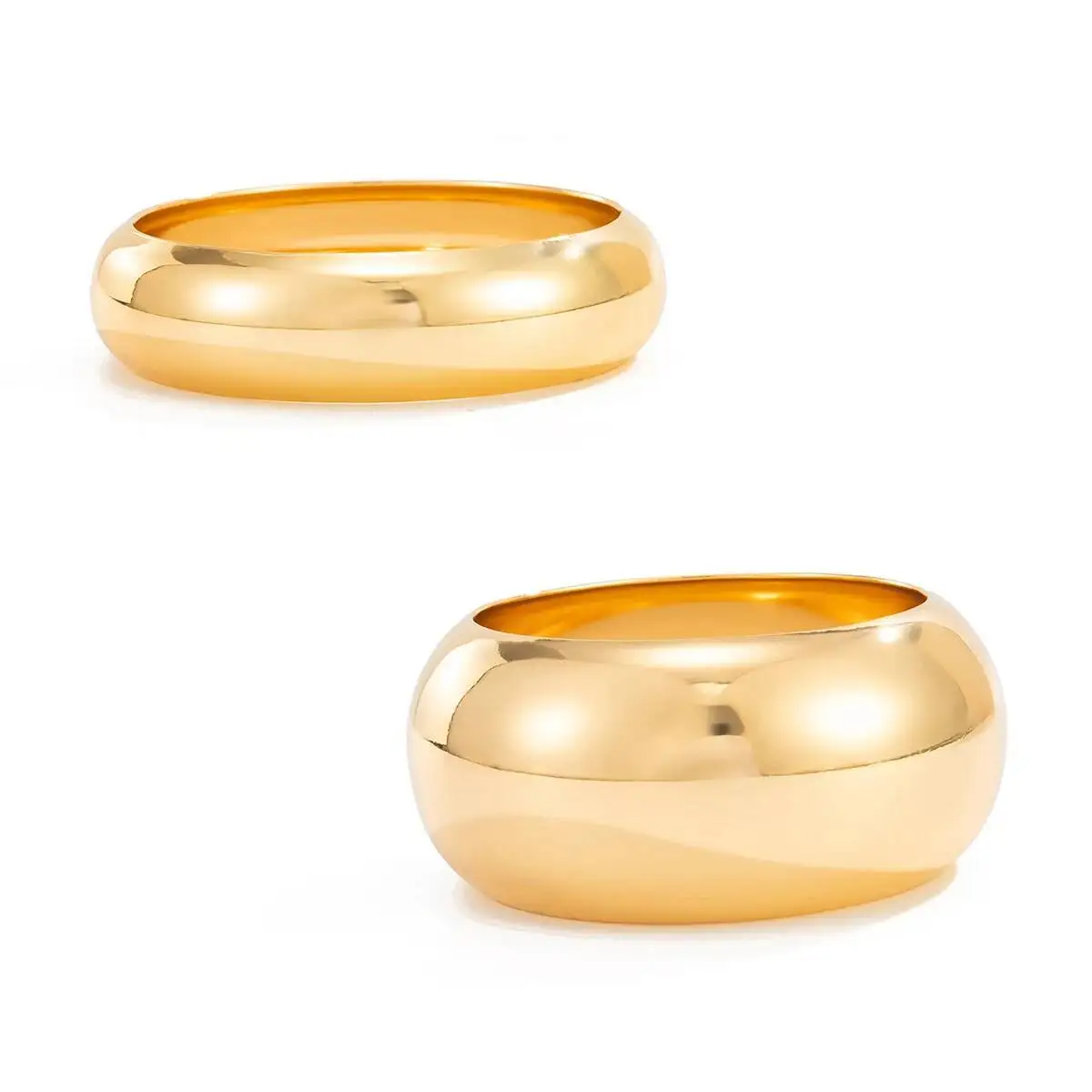 Lacteo مبالغ فيها الشرير السلس جولة واسعة الكفة أساور سوار المرأة مزاجه الموضة الذهب اللون المعادن الإسورة حُليات المجوهرات #4