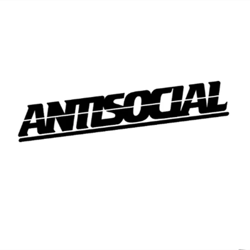 Antisocial Letter Car Stickers for Rear Window Auto Front Windshield Vinyl Decals DIY Cool Racing Body Waterproof Decoration