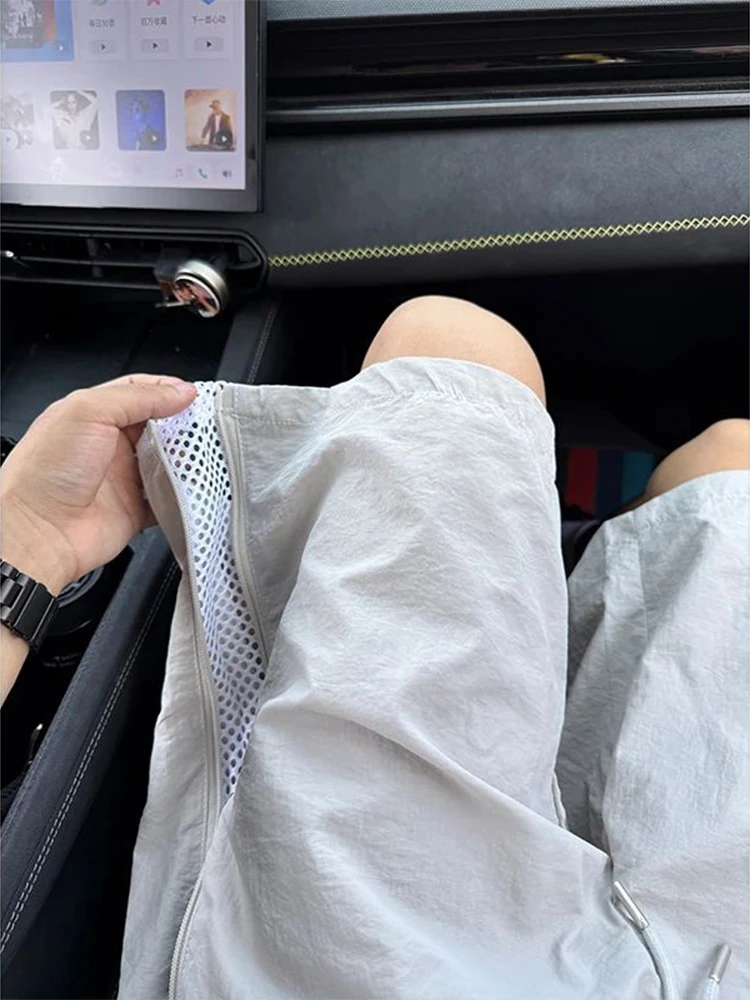 

Мужские спортивные шорты ey Qui Dry: дышащие, влагоотводящие, с боковой молнией, из ледяного шелка, для лета, для активного отдыха и бега