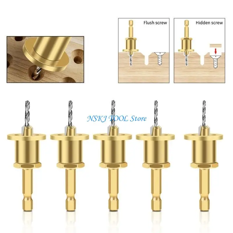 

L8RC Countersink Drills Bit Woodworking Counterbore Hole Drills Bits Tapered Countersink Bit Depth Adjustabl Drills Bit